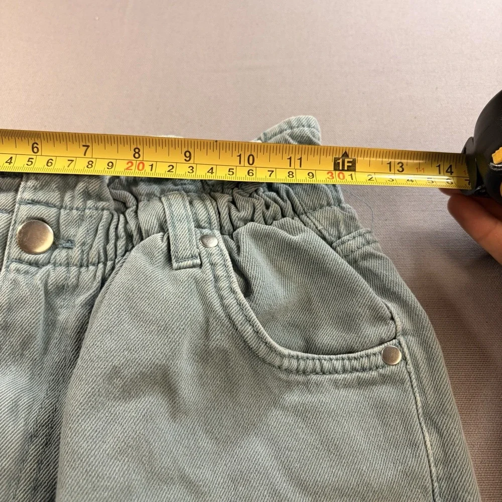 Forever 21 Women’s Small Light Wash Jeans Elastic Waist High Rise Denim